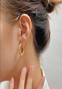 Gold twist hoops