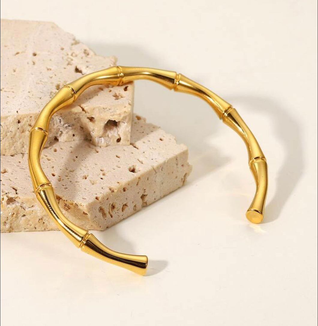 Gold bamboo bangle