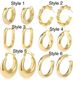 Gold chunky hoops