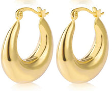 Load image into Gallery viewer, Gold chunky hoops